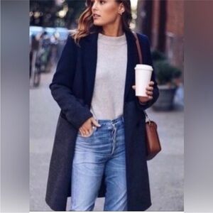 CAbi Harbor Long Ponte Knit Jacket Coat Charcoal Gray Women’s Small